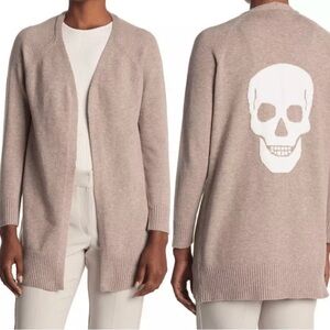 NWT Sweet Romeo Beige Skull Sweater Cardigan Size Extra Large